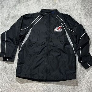 Black Carolina Junior Jr Hurricanes NHL Warm up Track Work Out Team Jacket L